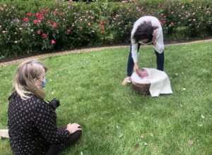 outdoor newborn shoot